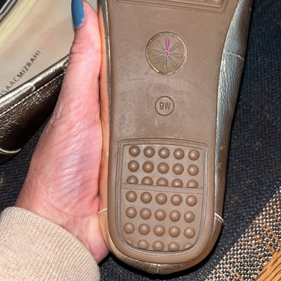 Isaac Mizrahi Live Gold metallic Lame' Tassel leather Loafers 9W new preppy - Picture 8 of 8